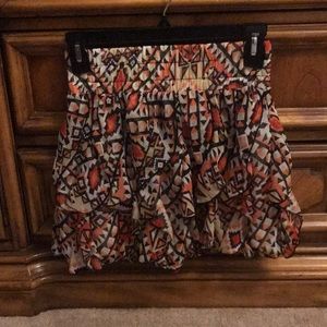 Printed multicolored ruffle skirt